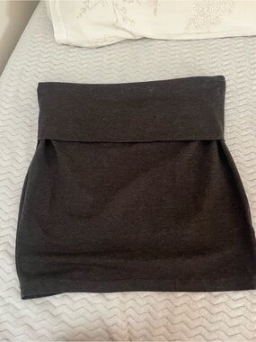 Seduction Fold-Over Waist Mini Skirt – Charcoal Grey